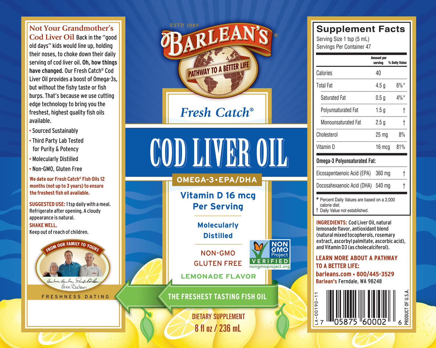 
                                
                                    Fresh Catch® Cod Liver Oil - Lemonade Flavor
                                
                            