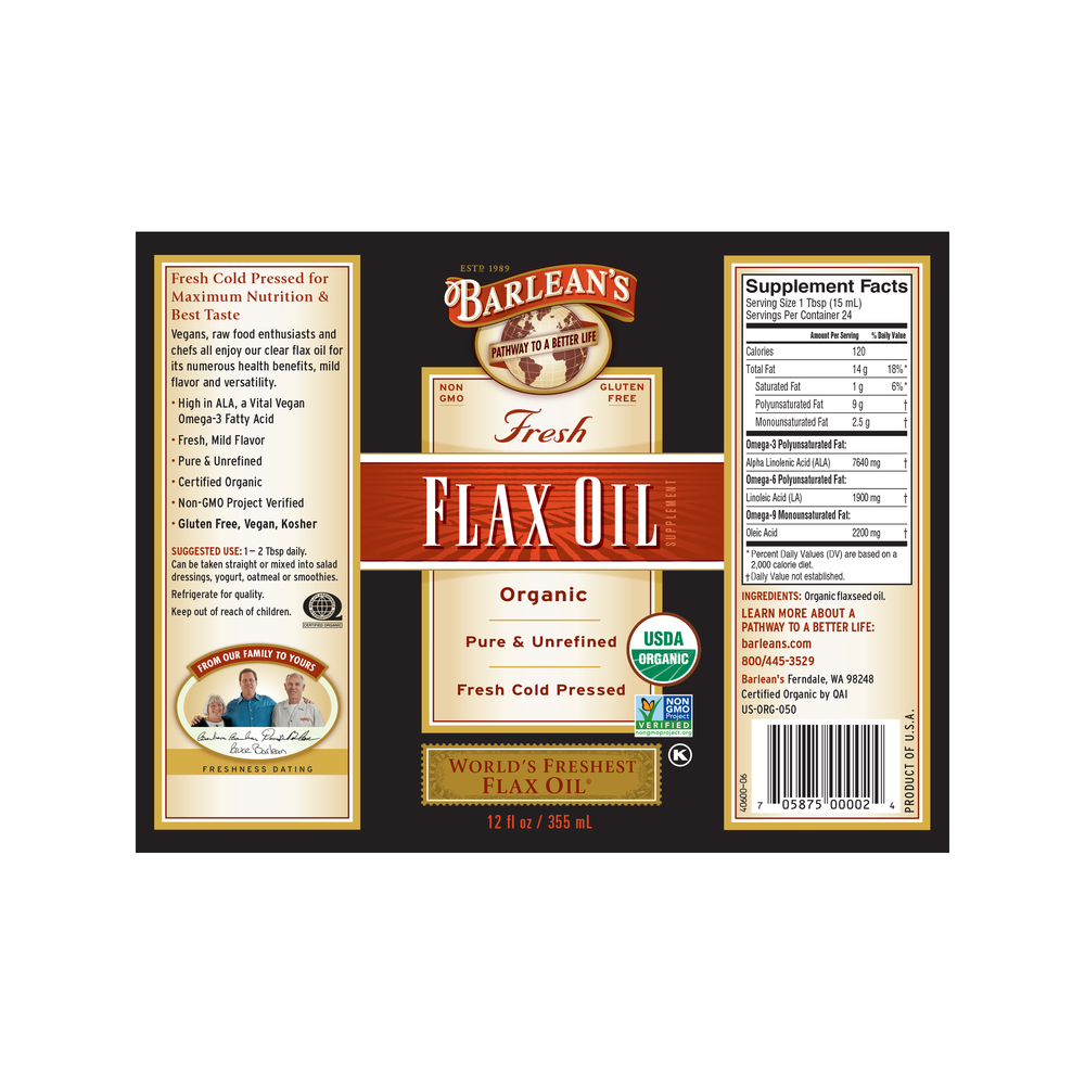 
                                
                                    Organic Fresh Flax Oil
                                
                            