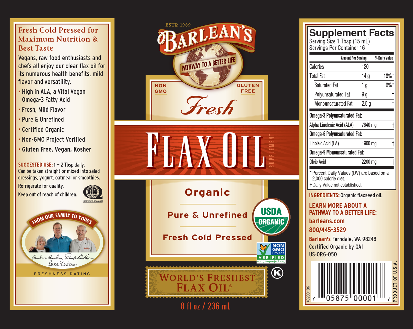 
                                
                                    Organic Fresh Flax Oil
                                
                            