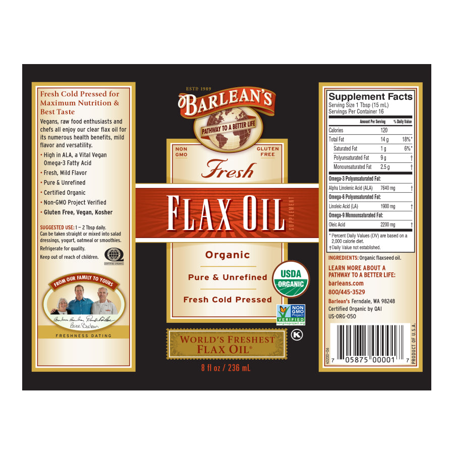 
                                
                                    Organic Fresh Flax Oil
                                
                            