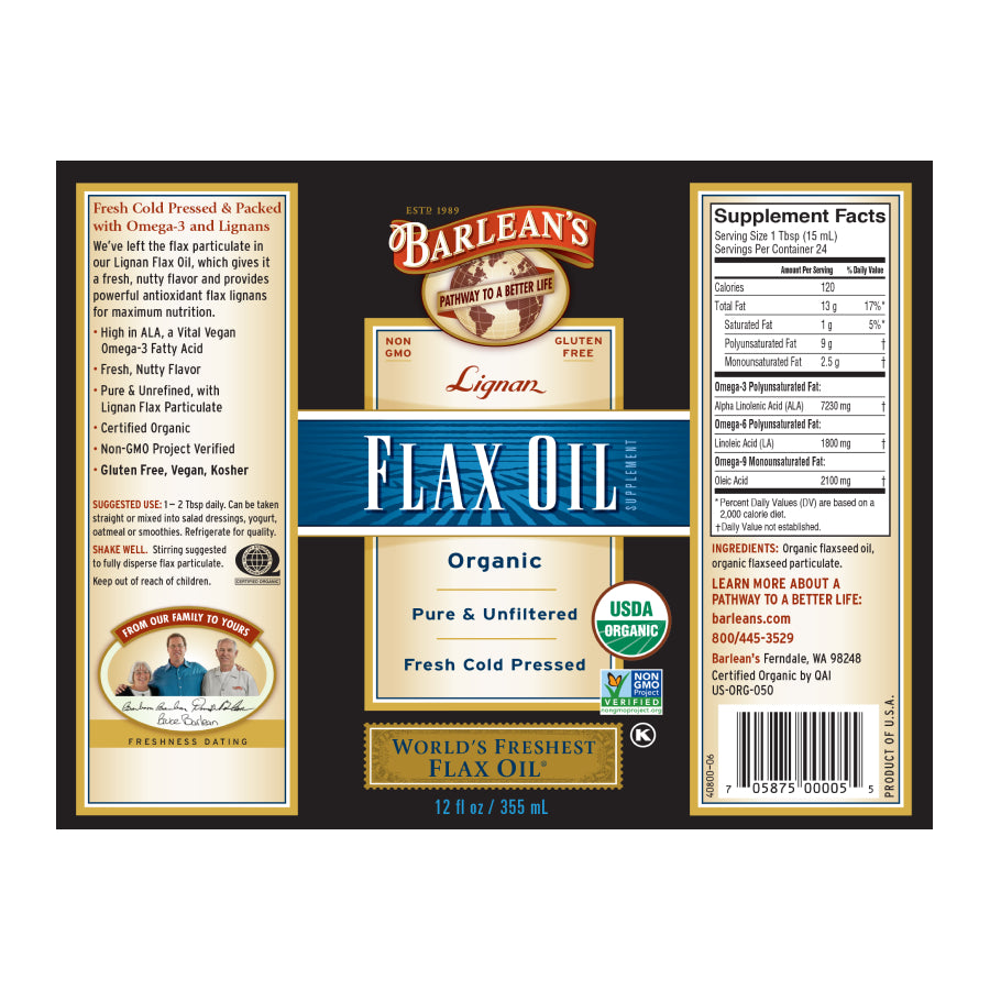 
                                
                                    Organic Lignan Flax Oil
                                
                            