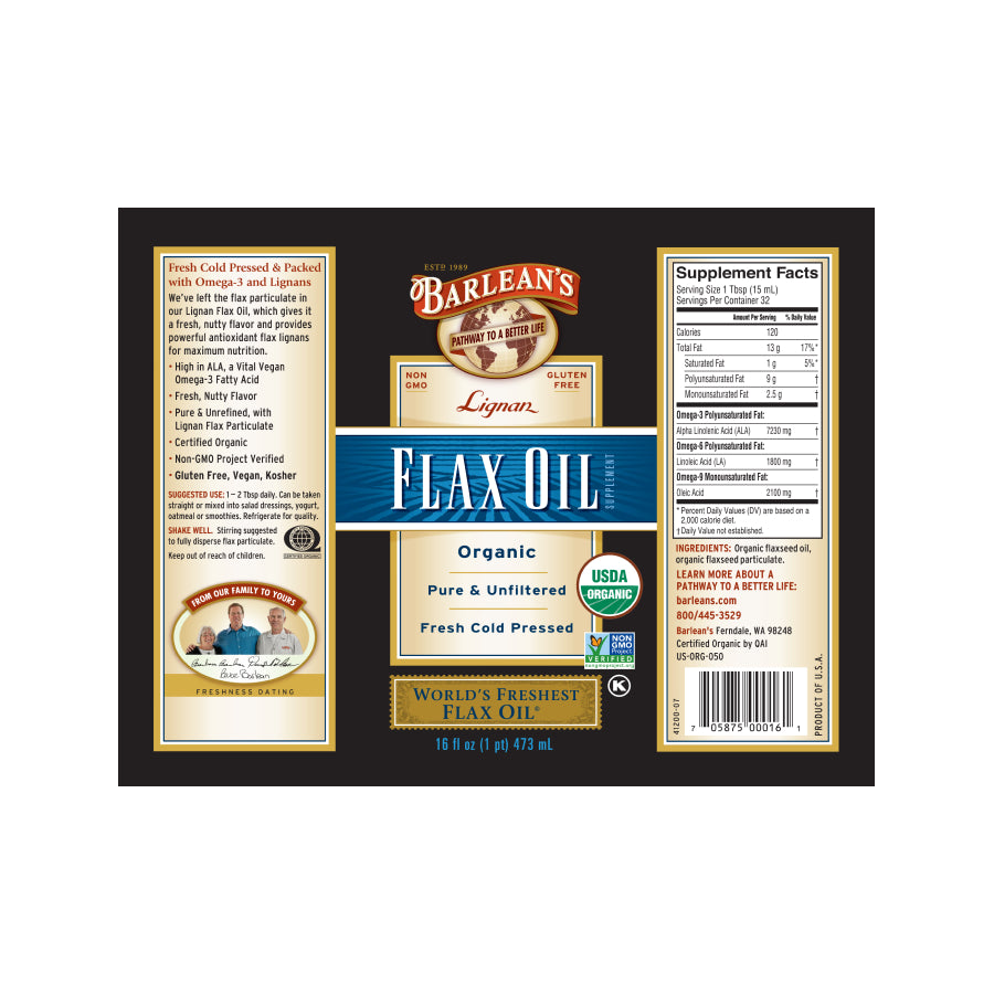 
                                
                                    Organic Lignan Flax Oil
                                
                            