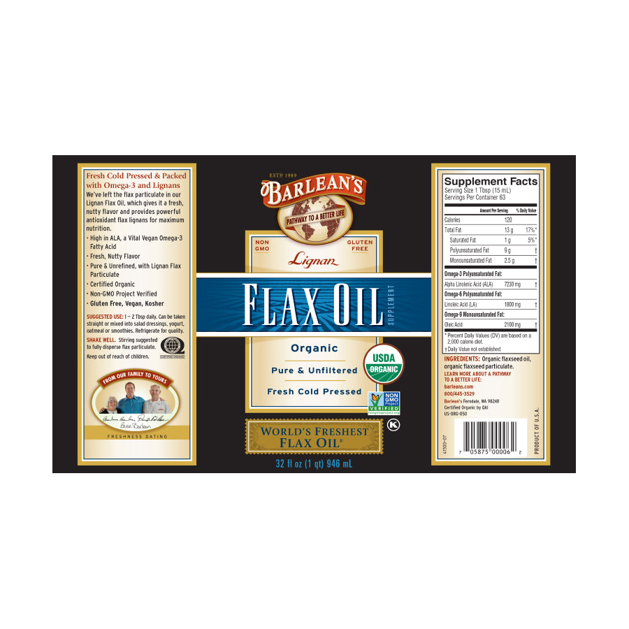 
                                
                                    Organic Lignan Flax Oil
                                
                            